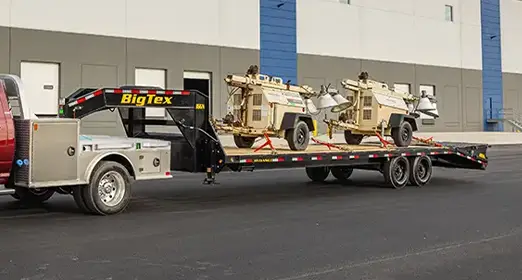 Big Tex Flatbed Gooseneck With Equipment On Deck